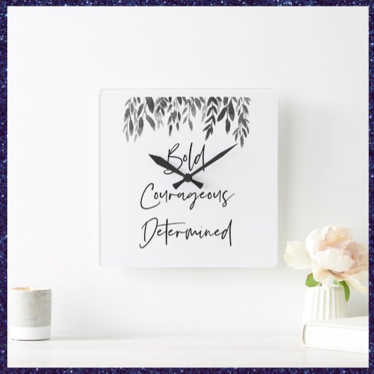 Trendy Bold mutig entschlossen Quadratische Wanduhr