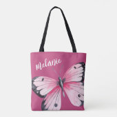 Trendy Bold Pink Butterfly Tasche (Rückseite)