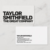 Trendy Bold Type Modern Visitenkarte (Vorne/Hinten)