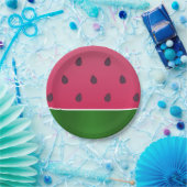Trendy Bold Watermelon Graphic Pappteller (Party)