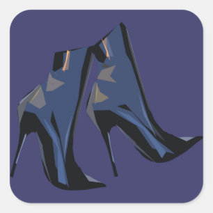 Trendy Boot Art Quadratischer Aufkleber