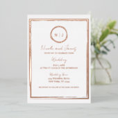 Trendy Border Rose Gold Modernes Hochzeitsfest Fot Folieneinladung (Stehend vorne)