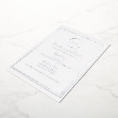 Trendy Border Silver Modern Glam Wedding Foto Folieneinladung (Gedreht)