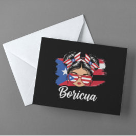 Trendy Boricua Girl Puerto Rico Flag Postkarte