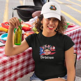 Trendy Boricua Girl Puerto Rico Flag T-Shirt