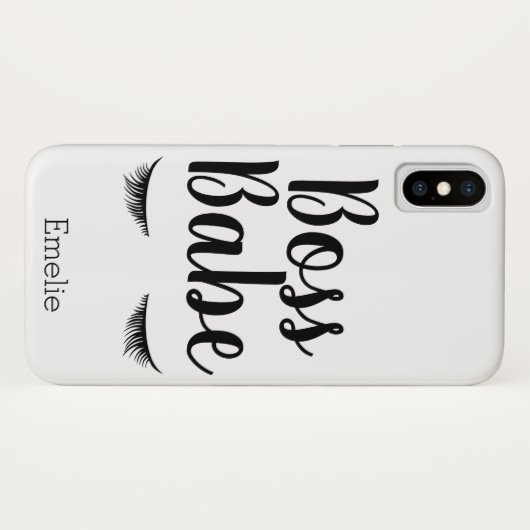 Trendy Boss Babe Eyelashes Case-Mate iPhone Hülle (Rückseite (Horizontal))