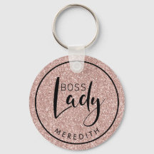 Trendy Boss Lady Blush Pink Glitzer Personalisiert
