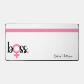 Trendy Boss Lady Modern Typografy Pink Desk Schreibtischunterlage (Vorderseite)