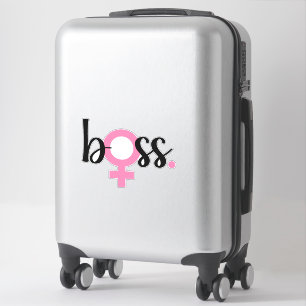 Trendy Boss Lady Moderne Typografie Black Pink Aufkleber
