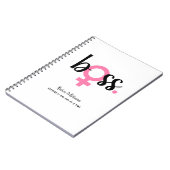 Trendy Boss Lady Moderne Typografie Notizblock (Linke Seite)