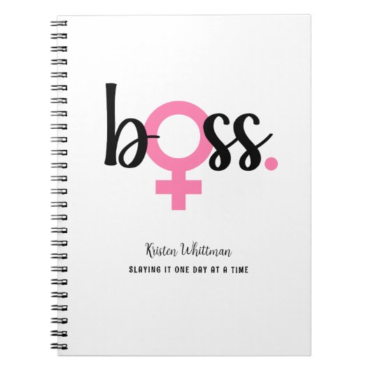 Trendy Boss Lady Moderne Typografie Notizblock (Vorderseite)