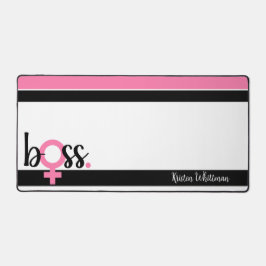Trendy Boss Lady Moderne Typografie Pink Black Schreibtischunterlage