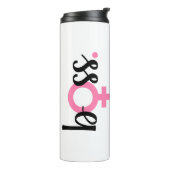 Trendy Boss Lady Moderne Typografie Pink Black Thermosbecher (Nach links gedreht)