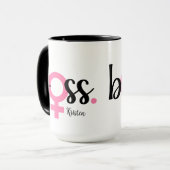 Trendy Boss Lady Tasse Moderne Typografie Pink Bla (Vorderseite Links)