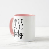 Trendy Boss Lady Typografie Tasse (Vorderseite Links)