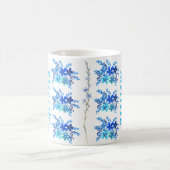 Trendy Botanical Blue Watercolor Blume Kaffeetasse (Mittel)