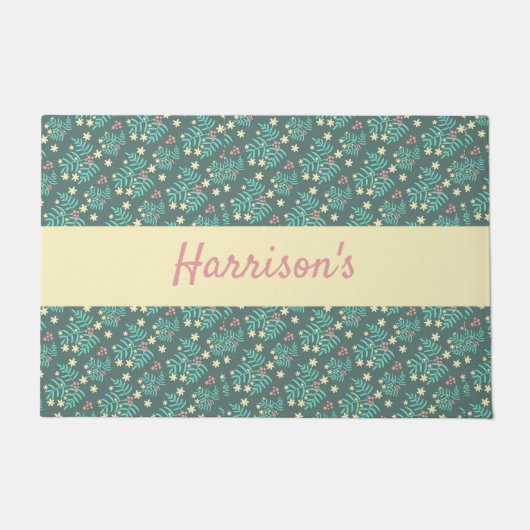 Trendy Botanical Mit Monogramm Doormat Fußmatte (Vorderseite)