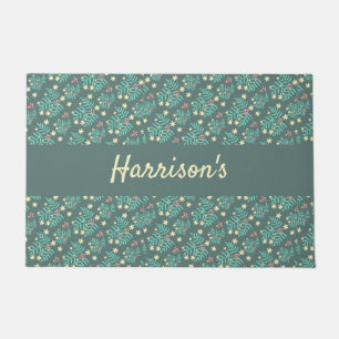 Trendy Botanical Mit Monogramm Doormat Fußmatte