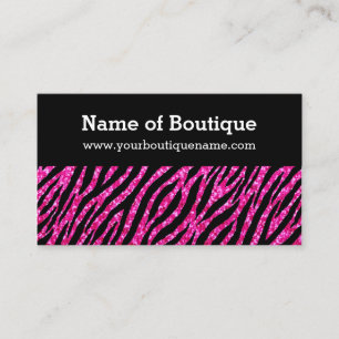 Trendy Boutique Pink und Black Zebra IMITATS Glitz Visitenkarte