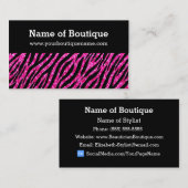 Trendy Boutique Pink und Black Zebra IMITATS Glitz Visitenkarte (Vorne/Hinten)