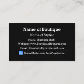 Trendy Boutique Pink und Black Zebra IMITATS Glitz Visitenkarte (Rückseite)