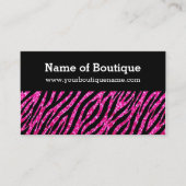 Trendy Boutique Pink und Black Zebra IMITATS Glitz Visitenkarte (Vorderseite)