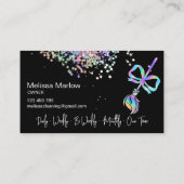 Trendy Bow Maid Reinigungshaus Sparkling Holograph Visitenkarte (Rückseite)