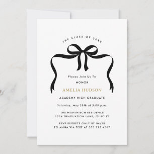 Trendy Bow Ribbon Graduate Foto Graduate Party Einladung