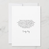 Trendy Boy Abschluss Foto Minimal bearbeitbar Dankeskarte (Rückseite)