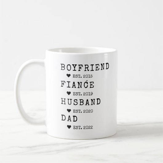 Trendy Boyfriend zum Vater etablierter Vatertag Kaffeetasse (Links)