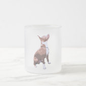 Trendy brauner und weißer Pit Bull Hund Mattglastasse (Mittel)