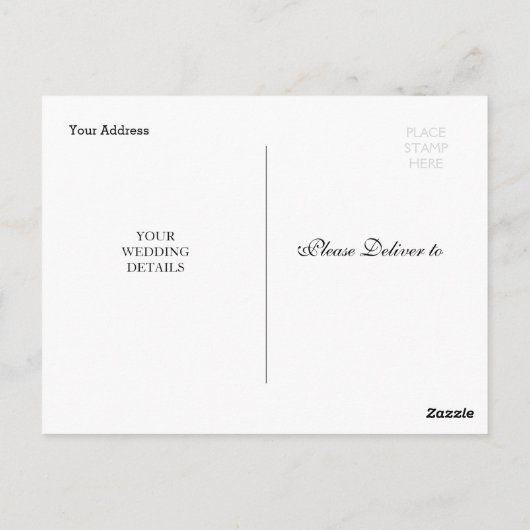 Trendy Braut & Bräutigam Foto Hochzeit Ankündigung Postkarte (Rückseite)