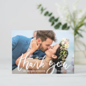 Trendy Braut & Bräutigam Hochzeit danke Ihnen Foto (Stehend Vorderseite)