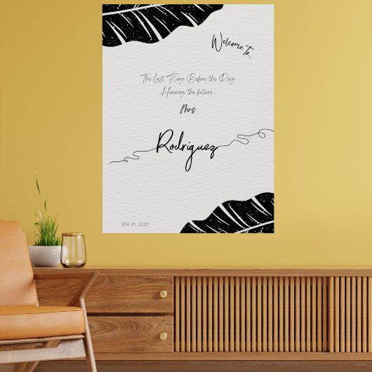 Trendy Brautparty Begrüßungszeichen, benutzerdefin Poster (Wohnzimmer 2)