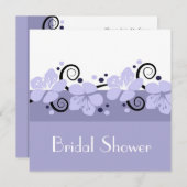 Trendy Brautparty laden - Lavendel-Blumen ein Einladung (Vorne/Hinten)