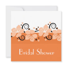 Trendy Brautparty laden - orange Blumen ein