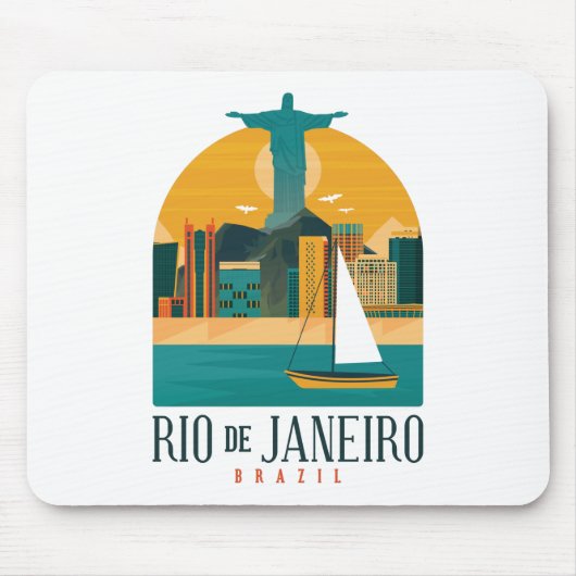 Trendy Brazil City Rio de Janeiro Vintag Mousepad (Vorne)