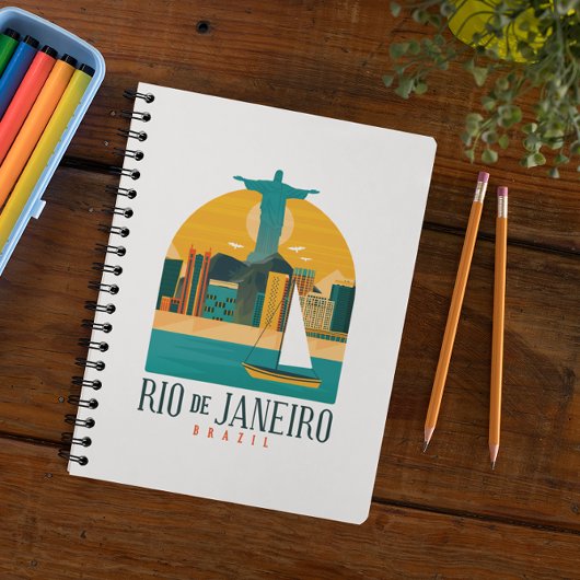 Trendy Brazil City Rio de Janeiro Vintag Notizblock