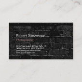 Trendy Brick Wall Fotograf Business Card Visitenkarte (Rückseite)