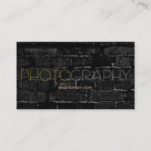 Trendy Brick Wall Fotograf Business Card Visitenkarte (Vorderseite)