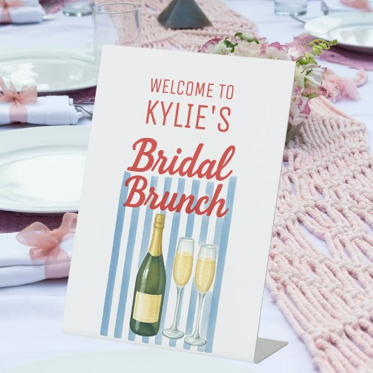 Trendy Bridal Brunch Blue und Red Sockelschild