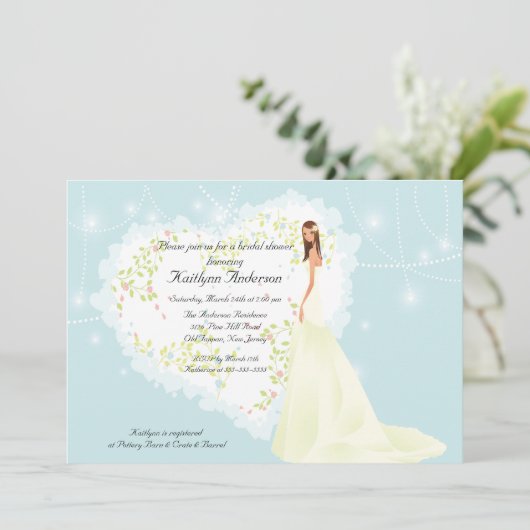 Trendy Bride Brautparty Einladung (Stehend Vorderseite)