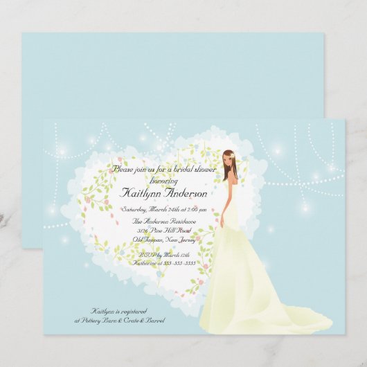 Trendy Bride Brautparty Einladung (Vorne/Hinten)