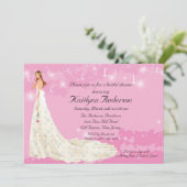 Trendy Bride Brautparty PinkEinladung Einladung (Stehend Vorderseite)