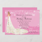 Trendy Bride Brautparty PinkEinladung Einladung (Vorne/Hinten)