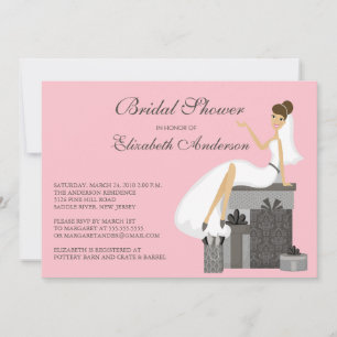Trendy Bride Bridal Dusche Einladung Pfirsich Pink