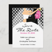 Trendy Bride & Groom Save the Date Einladung (Vorne/Hinten)