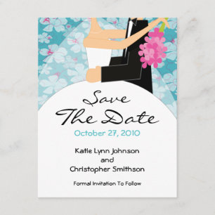 Trendy Bride & Groom Save the Date Einladung