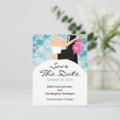 Trendy Bride & Groom Save the Date Einladung (Stehend Vorderseite)