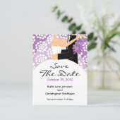Trendy Bride & Groom Save the Date Einladung (Stehend Vorderseite)
